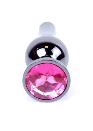 Biżuteria analna stal nierdzewna z różowym diamencikiem HeavyFun 9,5 cm