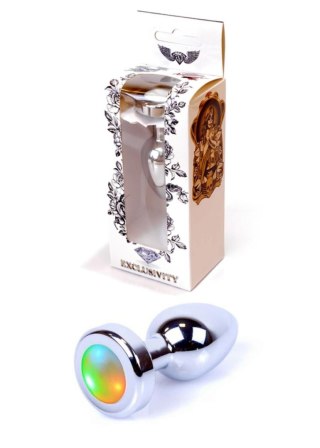Biżuteria analna stalowa LED Disco HeavyFun 7 cm