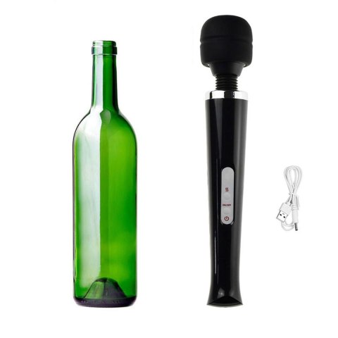 Stymulator łechtaczki Magic Wand silikonowy czarny USB 10 funkcji