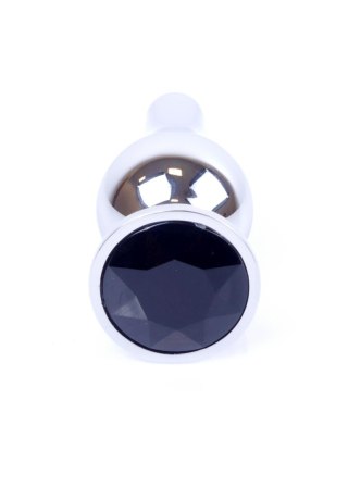 Biżuteria analna srebrna z czarnym diamentem HeavyFun 9,5 cm