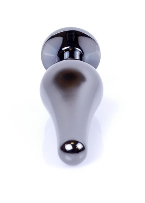 Biżuteria analna stalowa z diamentem HeavyFun srebrna niebieska 9.5 cm
