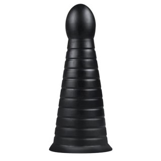 Korek analny BUTTR XXL żebrowany czarny z przyssawką 26 cm