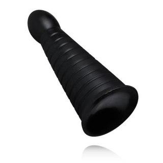 Korek analny BUTTR XXL żebrowany czarny z przyssawką 26 cm