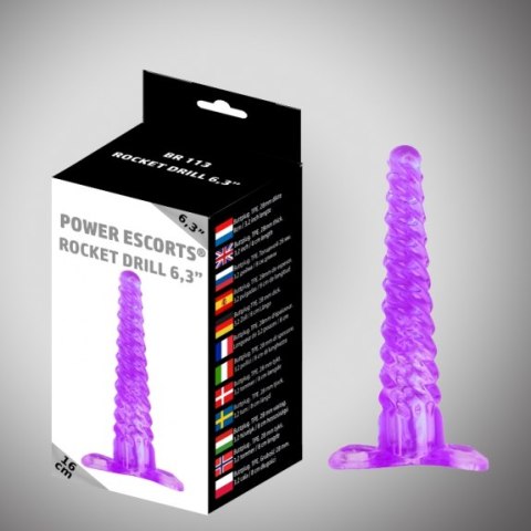 Korek analny wiertarka rakietowa Power Escorts BR113 fioletowy 16 cm