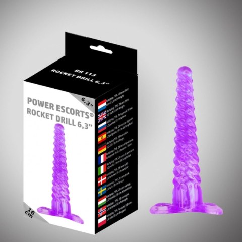 Korek analny wiertarka rakietowa Power Escorts BR113 fioletowy 16 cm