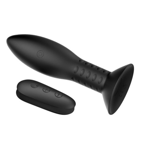 Wibrujący korek analny z obracającymi się koralikami Mr Play