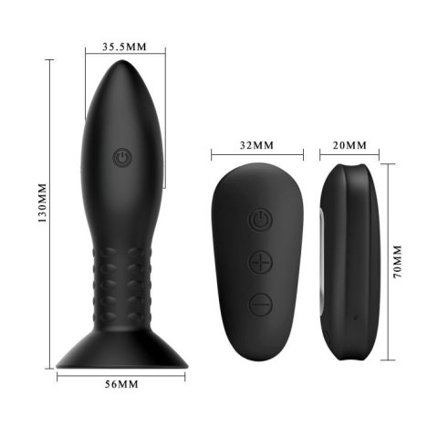 Wibrujący korek analny z obracającymi się koralikami Mr Play