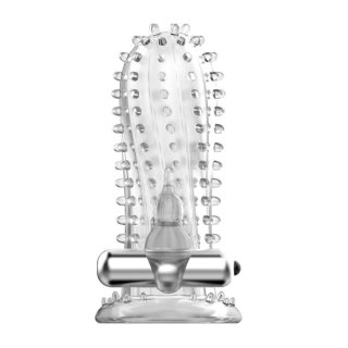 Silikonowa wibrująca przedłużka Baile Brave Man transparentna 14 cm
