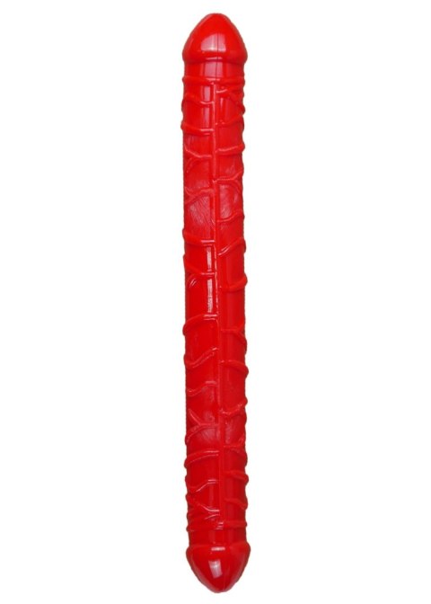 Podwójne elastyczne dildo EasyLove czerwone 33,5 cm