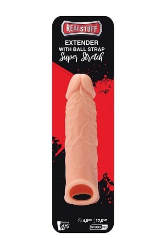 Silikonowa przedłużka RealStuff z paskiem na kulki 17 cm