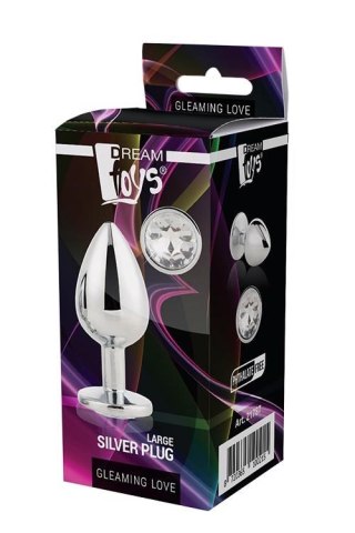 Aluminiowy korek analny Gleaming Love srebrny duży
