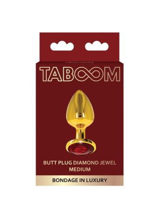 Korek analny Taboom złoty z diamentem 8 cm