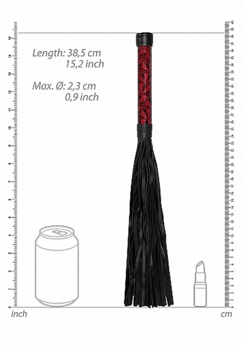 Luksusowy bicz Ouch bordowy 38,5 cm