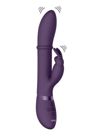 Wibrator króliczek Halo z ruchomym pierścieniem Vive fioletowy 14 cm