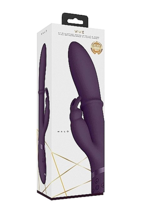 Wibrator króliczek Halo z ruchomym pierścieniem Vive fioletowy 14 cm