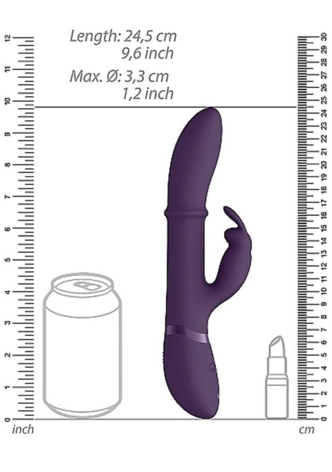 Wibrator króliczek Halo z ruchomym pierścieniem Vive fioletowy 14 cm