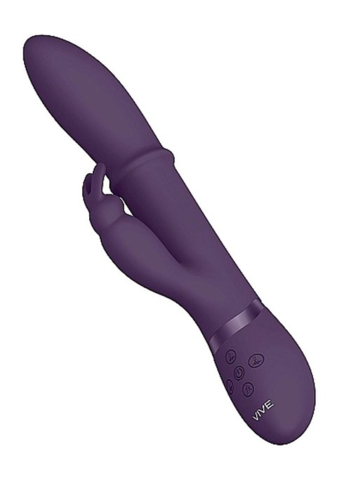 Wibrator króliczek Halo z ruchomym pierścieniem Vive fioletowy 14 cm