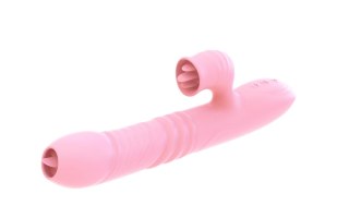 Wibrator silikonowy Lyla z ruchomym języczkiem różowy USB