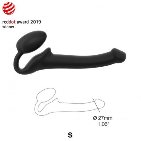 Strapon bez pasków giętki półrealistyczny Straponme czarny S 17 cm