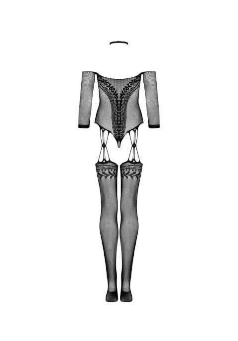 Bodystocking Obsessive G333 czarny z pończochami S/M/L