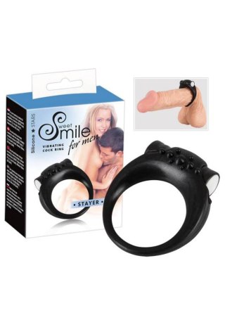 Wibrujący pierścień erekcyjny Sweet Smile silikonowy czarny 3,2 cm