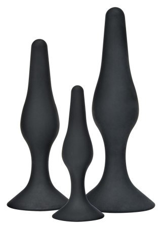 Zestaw silikonowych korków analnych ToyJoy Curvy Companions czarny 3 szt