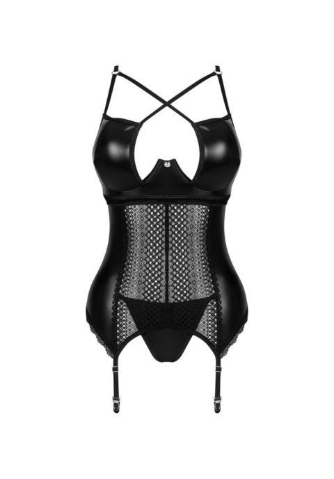 Gorset i stringi Norides Obsessive czarny XL/2XL