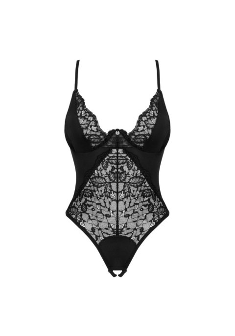 Body erotyczne Bellastia Obsessive otwarte czarne XL 2XL
