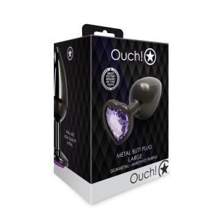 Korek analny Heart Gem Ouch! duży aluminiowy 8 cm