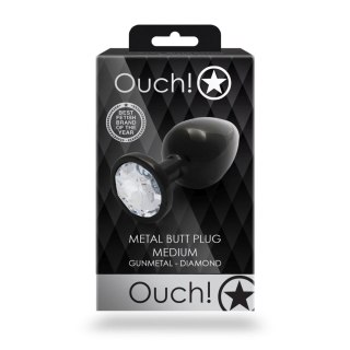 Korek analny z okrągłym klejnotem Ouch! średni 7 cm