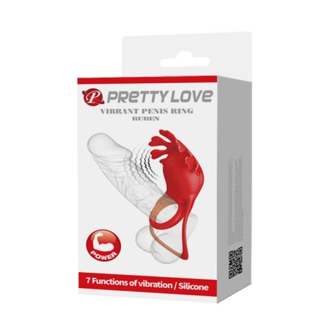 Pierścień erekcyjny wibrujący Pretty Love Ruben 7 trybów silikonowy
