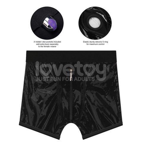 Szorty strap on Lovetoy czarne talia 40 43 cale