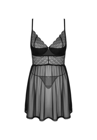 Babydoll i stringi Obsessive Chemeris czarny M/L