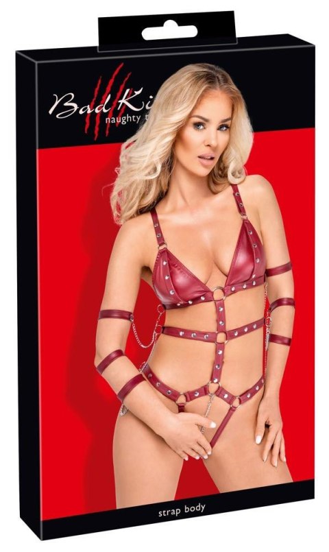 Body z paskami Bad Kitty czerwone XL