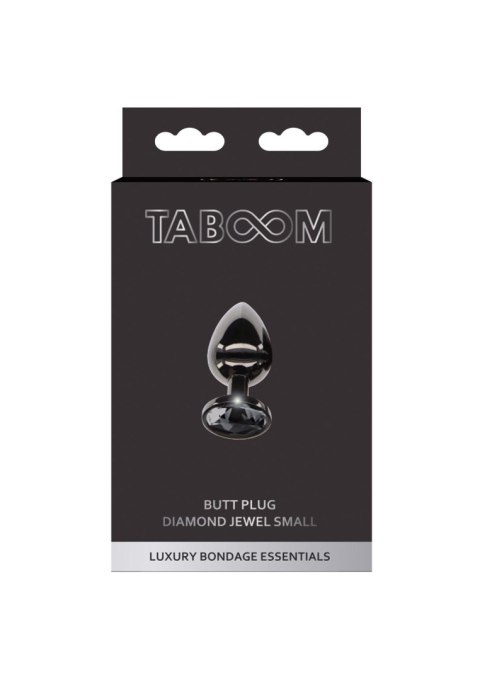 Korek analny Taboom z diamentem czarny 7.2 cm