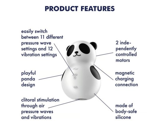 Stymulator łechtaczki Satisfyer Pocket Panda falami ciśnienia