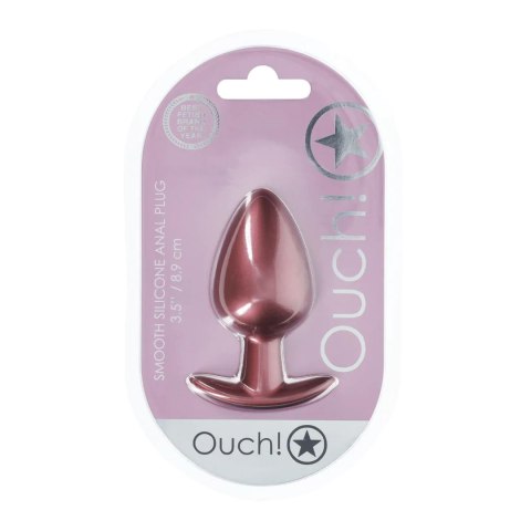 Korek analny silikonowy Ouch! Large 8,9 cm różowe złoto