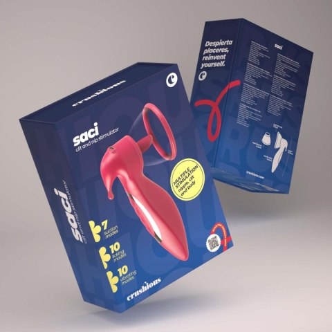 Stymulator ssący Crushious Saci silikonowy USB 17,7 cm