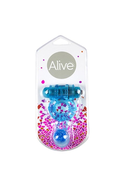 Pierścień wibrujący Alive niebieski TPE 9 cm