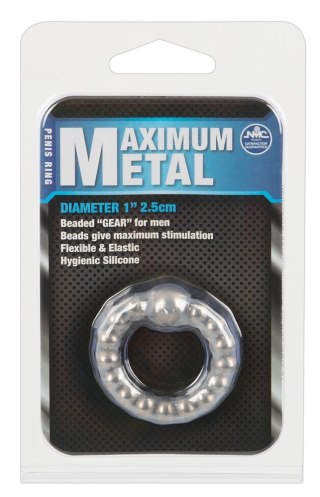 Pierścień erekcyjny silikonowy NMC Maximum Metal Ring z kulkami 2 5 cm