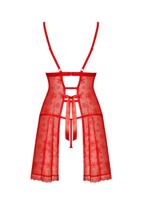 Komplet babydoll Claussica czerwony Mikołajki Obsessive XL/2XL