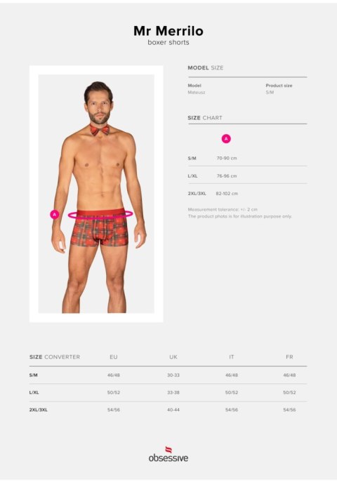 Mr Merrilo bokserki męskie ze świąteczną muchą Obsessive S/M
