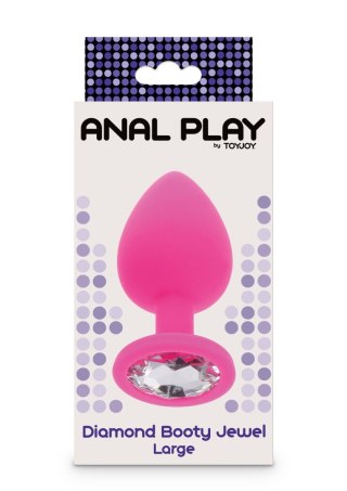 Korek analny z kryształkiem Diamond Booty Jewel różowy 9 cm