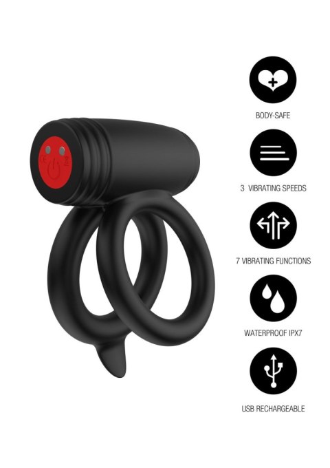 Podwójny pierścień wibrujący Elite Power Twin Hidden Desire 10 trybów