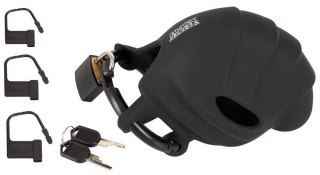 Klatka na penisa i jądra silikonowa Black Velvets 10 cm