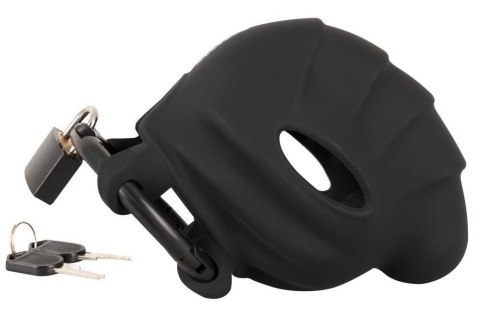 Klatka na penisa i jądra silikonowa Black Velvets 10 cm