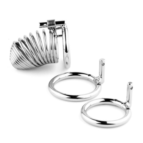 Stalowa spiralna klatka na penisa B Series HeavyFun 7,7 cm