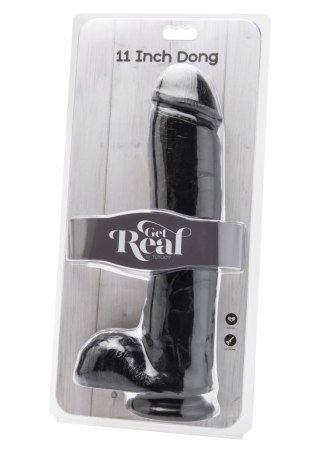 Dildo realistyczne ToyJoy Get Real z jądrami czarne 28 cm