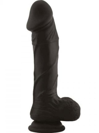 Dildo realistyczne silikonowe z jądrami Real Safe Berry Black