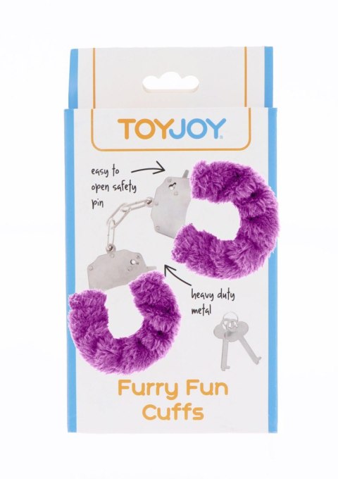 Regulowane kajdanki futrzane ToyJoy fioletowe